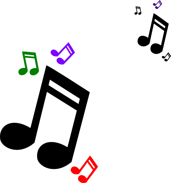 How To Set Use Colored Music Notes Clipart (558x599), Png Download