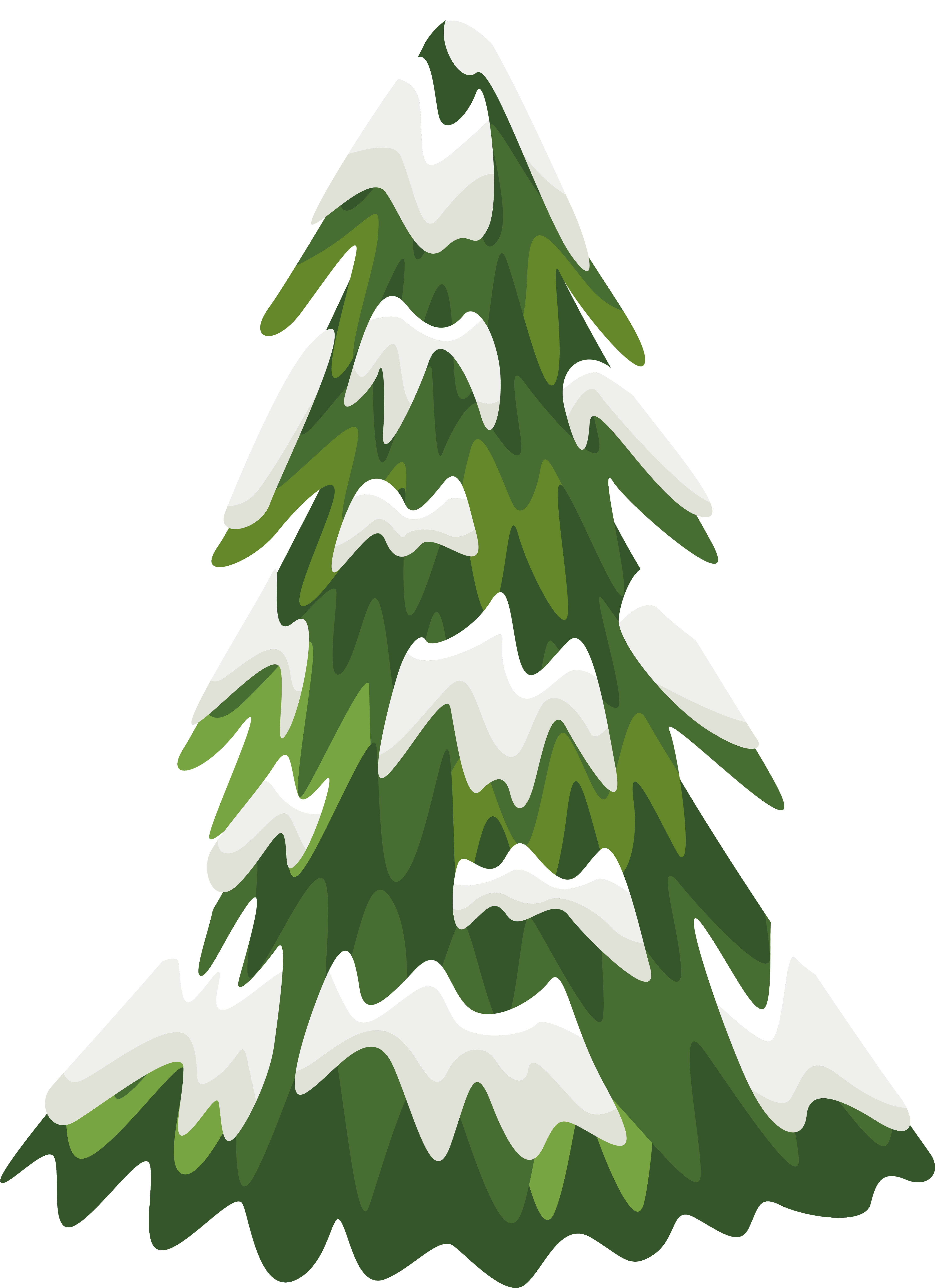 Pine Tree Clipart Watercolor - Snowy Pine Tree Clipart (4587x6313), Png Download