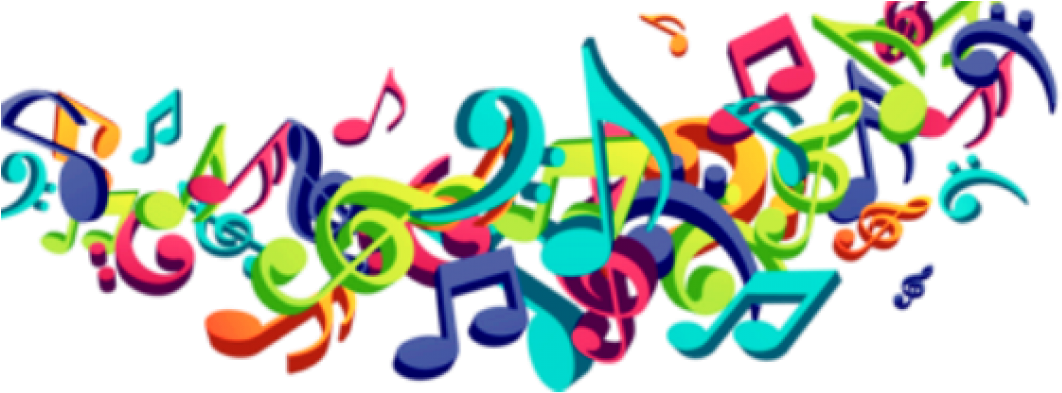 Colorful - Musical - Notes - Png - Vector Art Music Png (1102x393), Png Download
