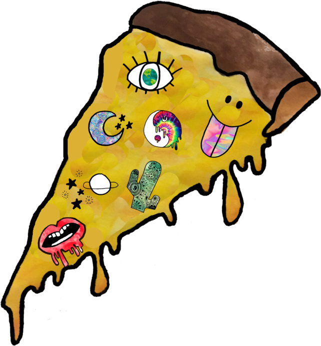Trippy Pizza - Illustration (1024x1366), Png Download