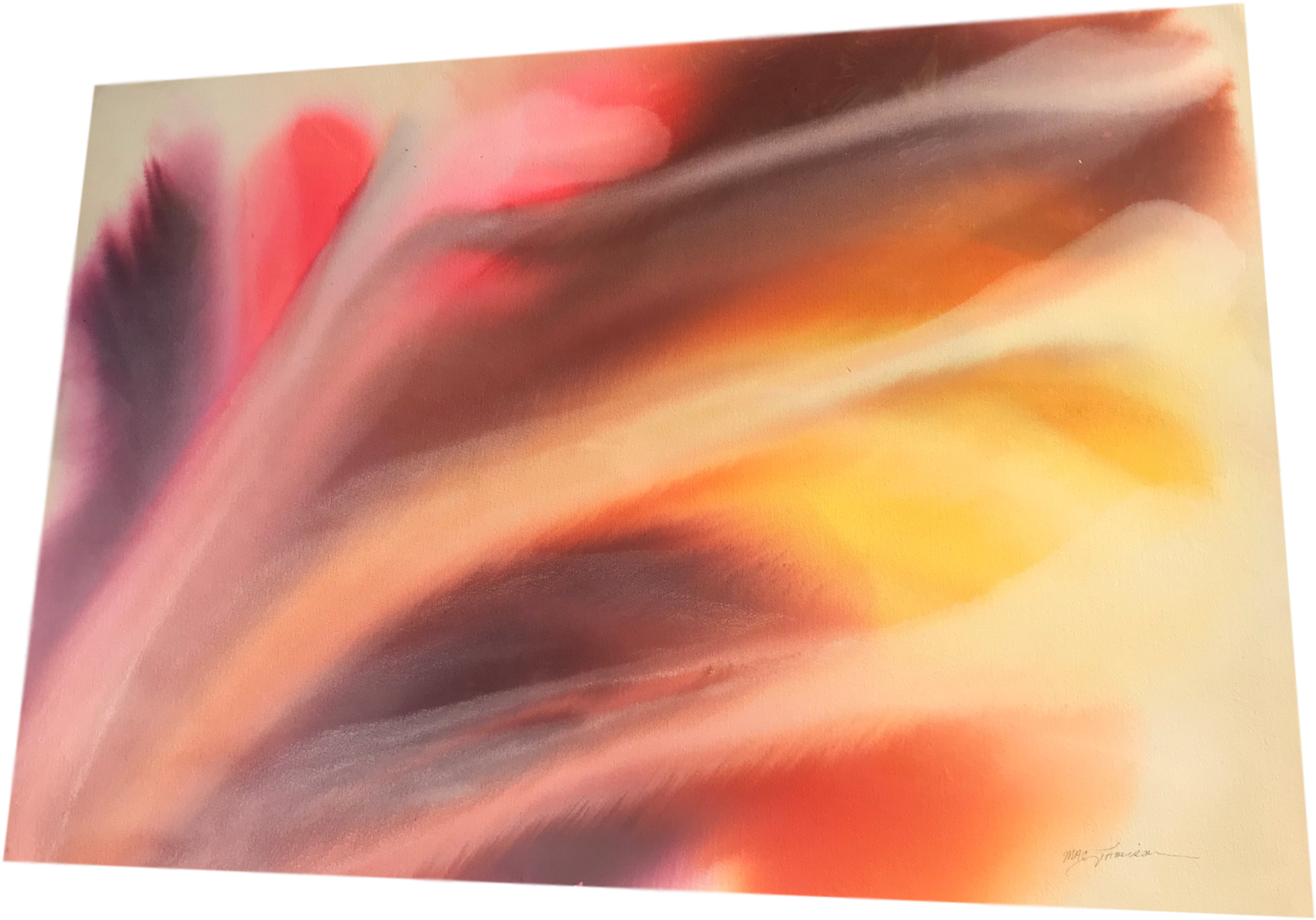 Original Abstract Watercolor Mac Jamison Art Untitled - Watercolor Painting (2261x1580), Png Download