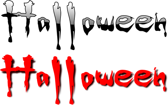Halloween, Text, Blood, Dripping, Horror - Halloween Vector Free Png (544x340), Png Download