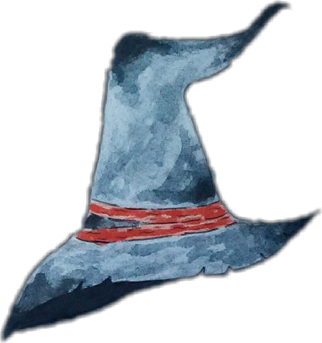 Witchhat Witch Hat Watercolor Traditional Cute Wizard - Watercolor Painting (642x684), Png Download