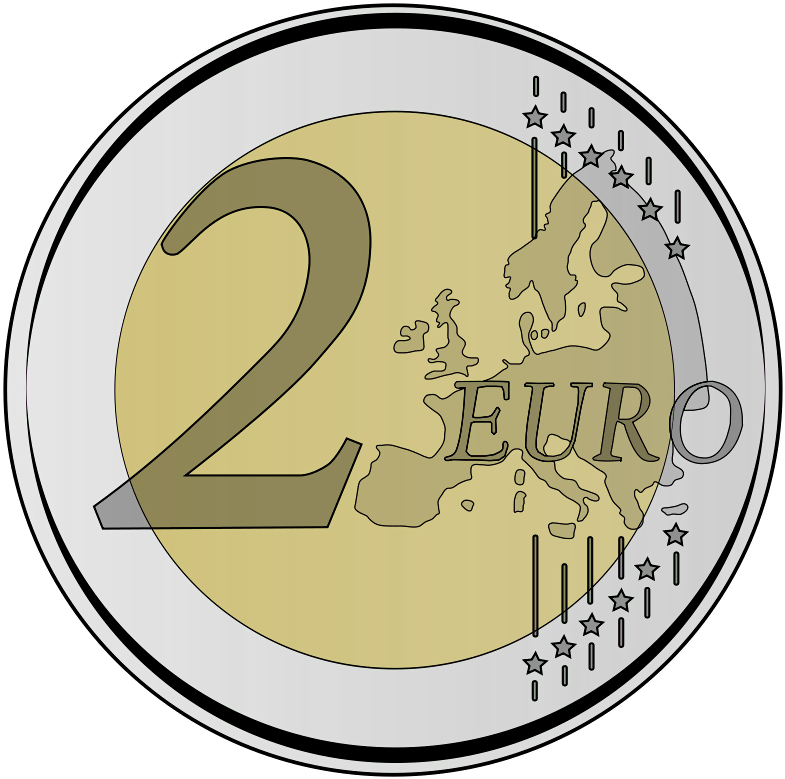 This Graphics Is 2 Euro Coins About Coins, Euro, Finance, - 2 Euro Coin Vector (800x794), Png Download