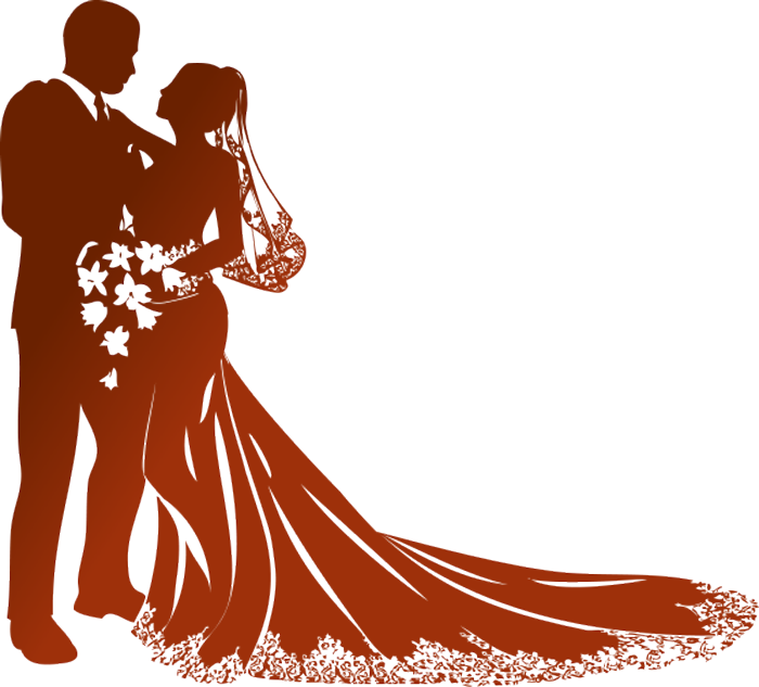 Bride And Groom Vector Png (700x633), Png Download