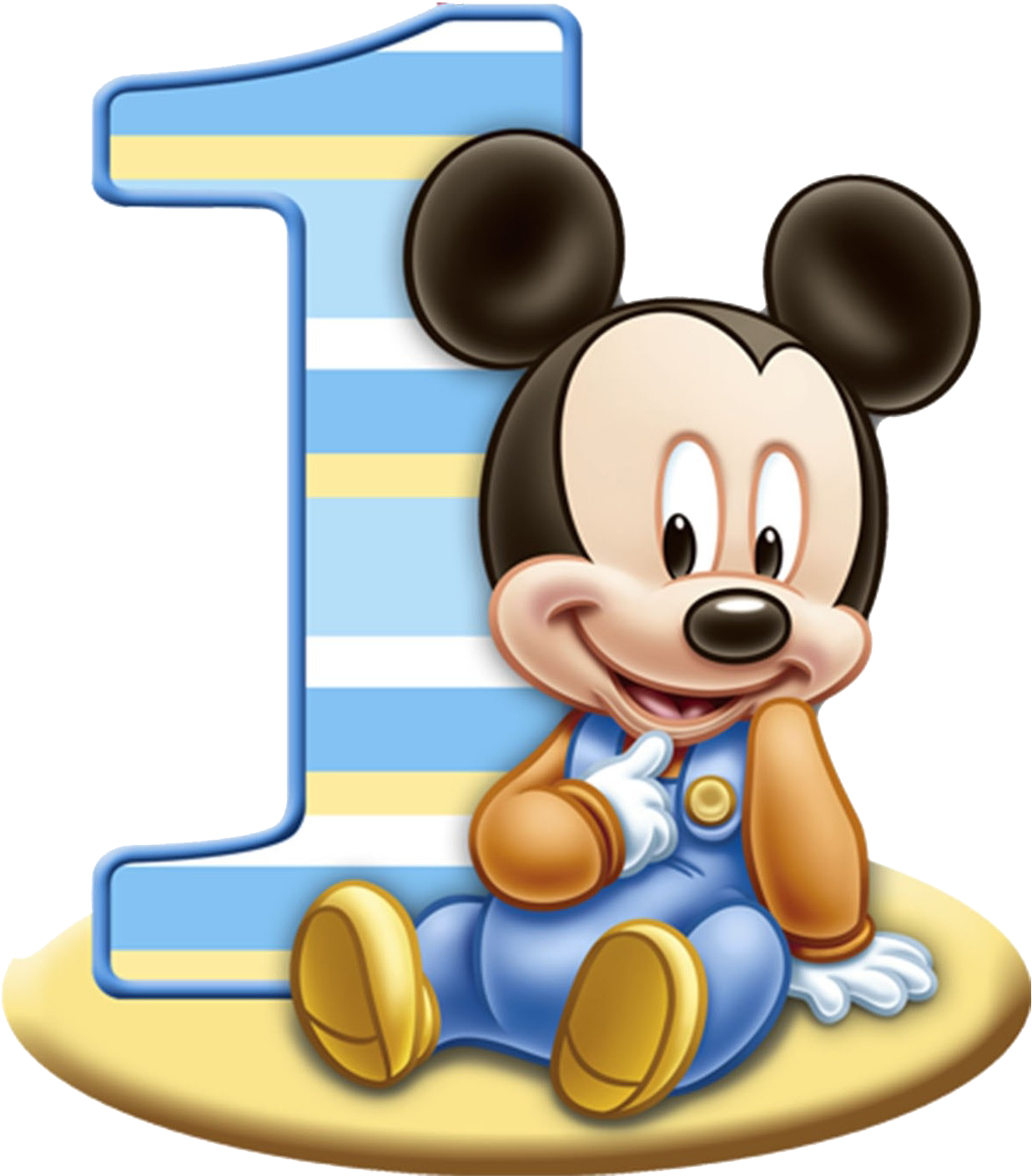 1st Birthday Png Free Download - Baby Mickey Mouse 1st Birthday (1600x1600), Png Download