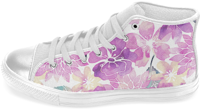Watercolor Flower Pattern Women's Classic High Top - Blue Green Watercolor Flower Pattern Iphone 6 Slim (500x500), Png Download