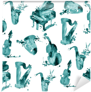 Decorative Watercolor Splash Music Seamless Pattern - ジャズピアノはじめよう! 自由現代社 (400x400), Png Download