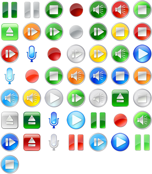 Play Stop Pause Icon Pack By Icons-land - Play Stop - Free Transparent ...