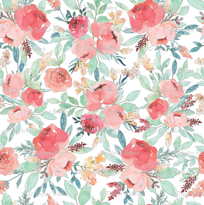 Large Watercolor Flowers - Watercolor Floral (399x400), Png Download