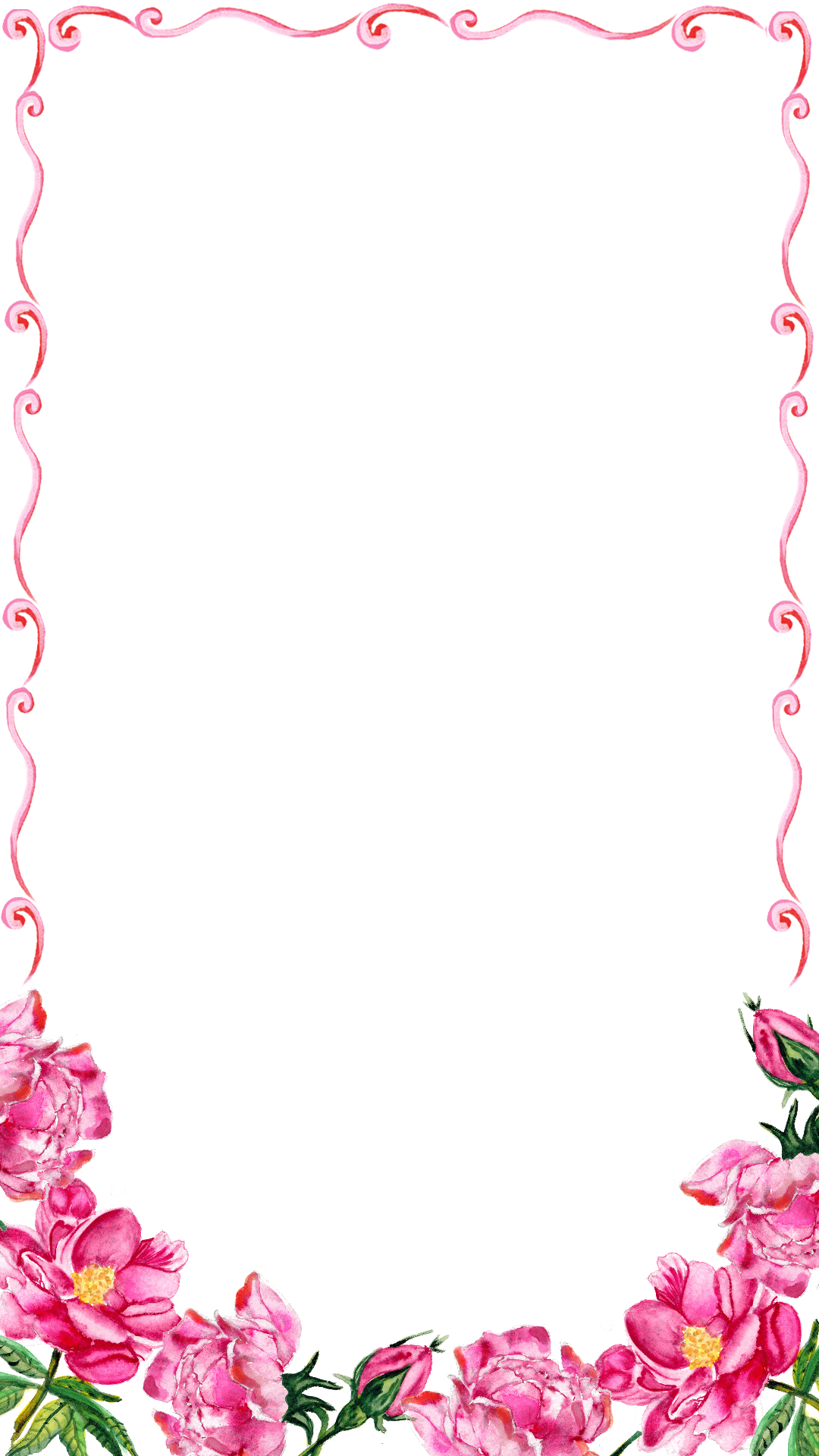 Pink Floral Border Png Transparent Image - Pink Floral Border Png (576x1024), Png Download