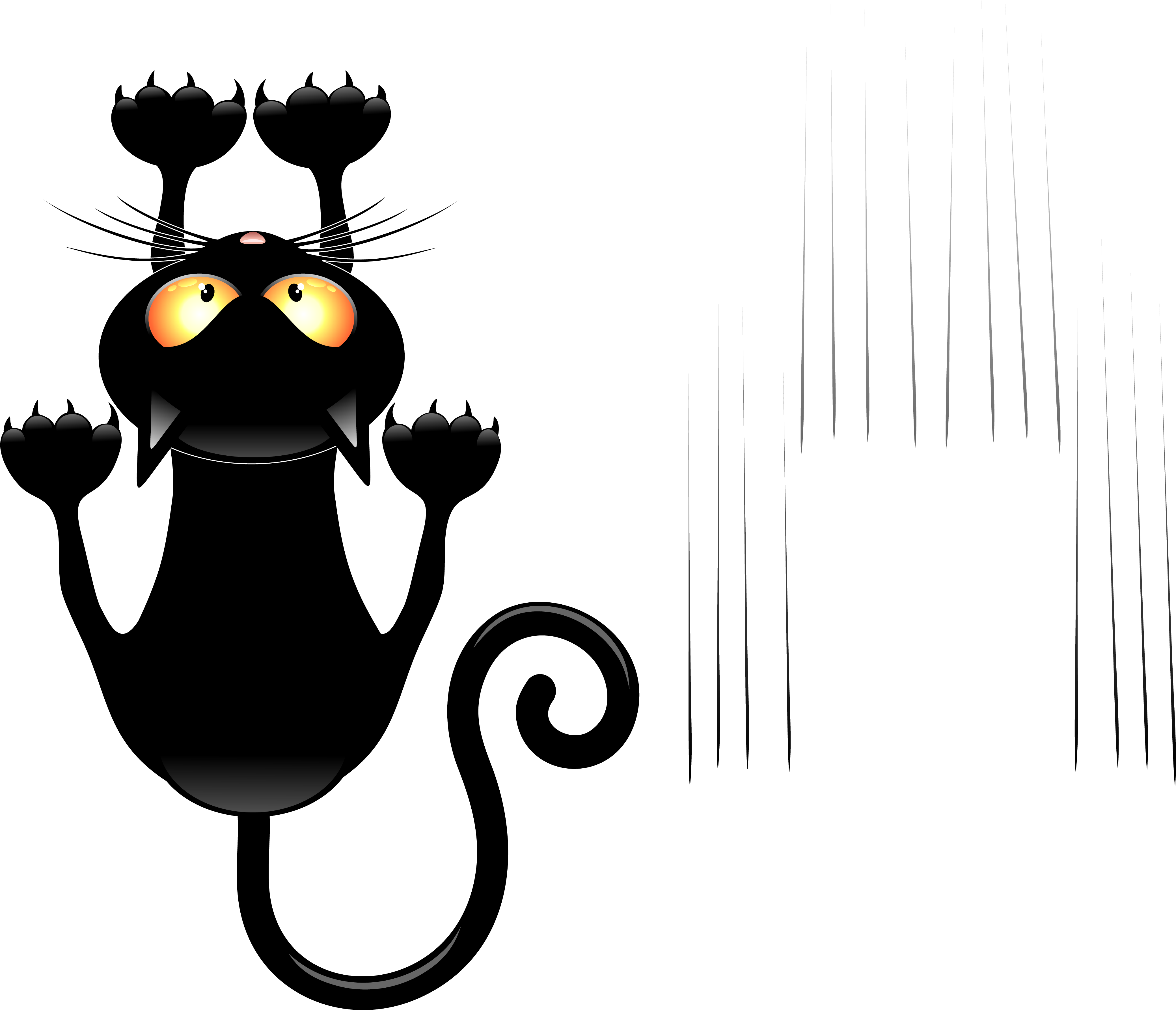 Black Cat Cartoon Png (4330x3647), Png Download