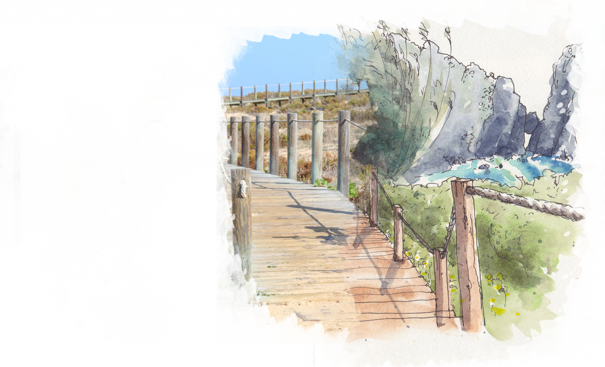 Portuguese Trails - Painting (2048x1242), Png Download