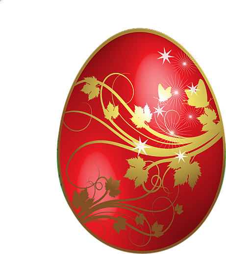 Large Red Easter Egg With Gold Flowers Ornaments - Happy Easter Beach Towel (600x600), Png Download