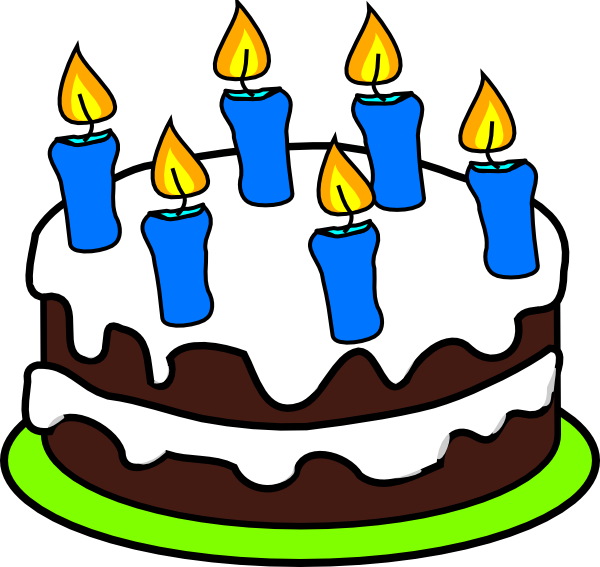 Pastry Clipart Candle - Birthday Cake Clipart 6 (600x567), Png Download