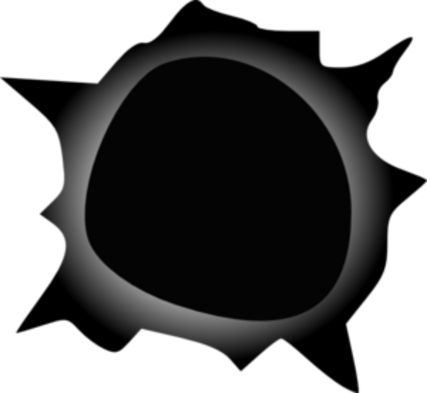 Gradient Edge Bullet Hole Clip Art At Clker - Black Hole Silhouette (600x552), Png Download