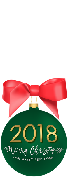 2018 Happy New Year Christmas Ball Png Clip Art Image - Christmas Decoration (233x600), Png Download