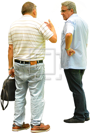 Two Men Standing And Talking - Two Men Standing (450x450), Png Download