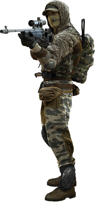 Soldier Png - Battlefield 4 Sniper Png (332x721), Png Download