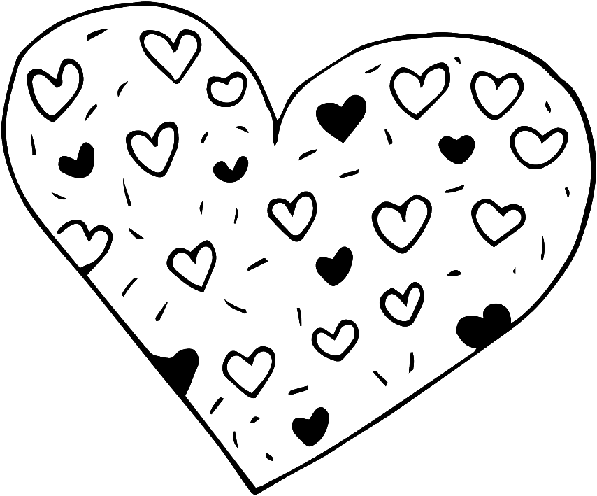Black And White Hand Drawn Heart Shaped Love Vector - 愛心 黑白 (1024x1024), Png Download