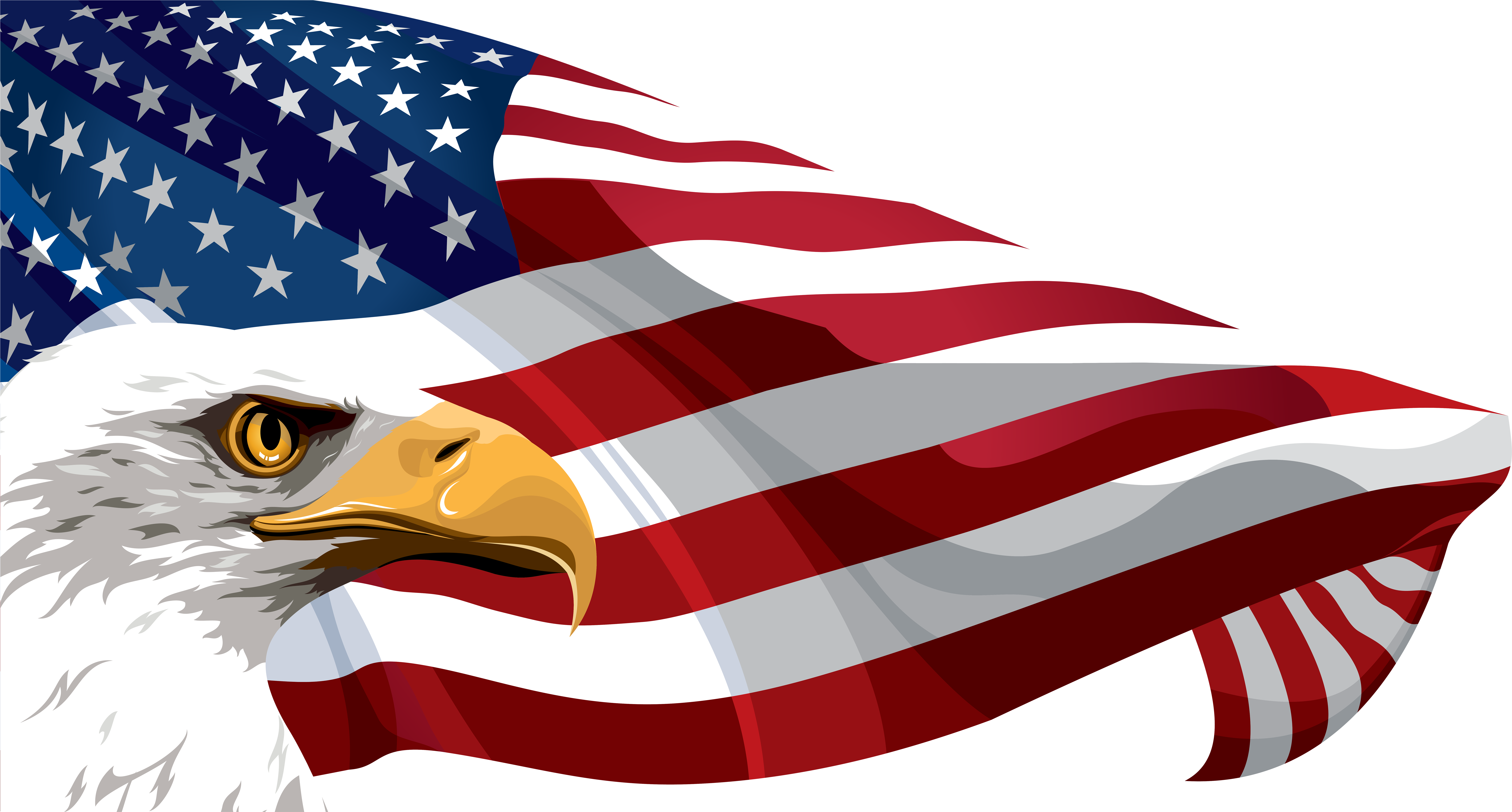 Download American Flag Free Png Transparent Image And - American Flag And Eagle Clip Art (8000x4259), Png Download