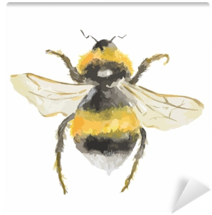 Isolated Watercolor Bee On White Background - Watercolor Painting (400x400), Png Download