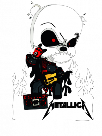 Metallica And Evil Panda - Metallica Baby Bodysuit Grow Vest Girl Boy Clothes (450x450), Png Download