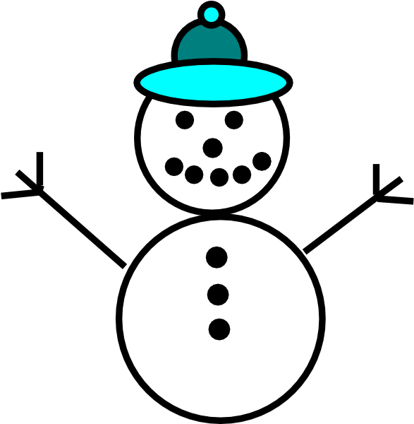 Snow Man Svg Clip Arts 594 X 599 Px (594x599), Png Download