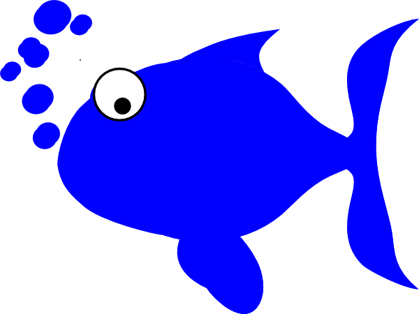 Clipart Black And White Stock Blue Fish Clip Art Panda - Red Fish Blue Fish Clipart (600x450), Png Download