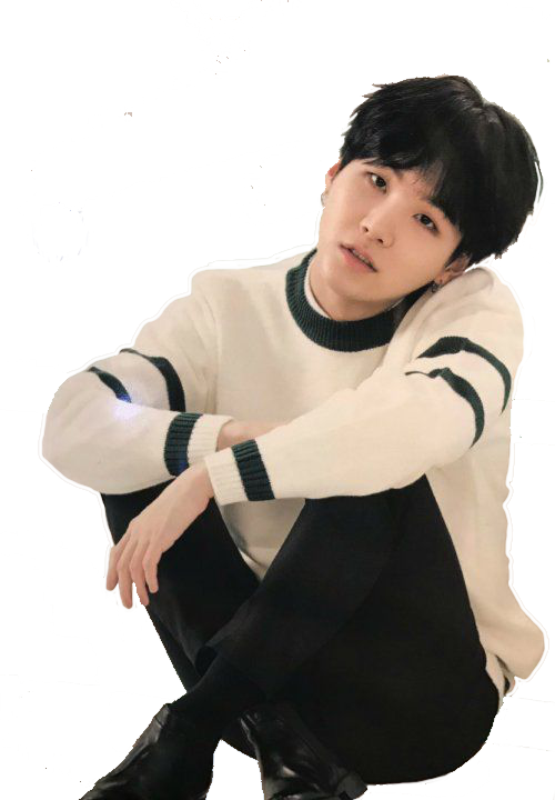 Anime Nerd - Min Yoongi Black Hair (500x720), Png Download