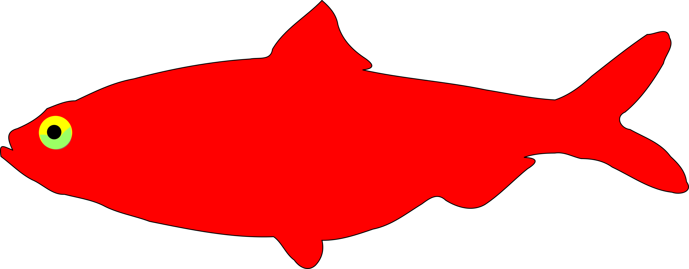 See Here Cartoon Fish Transparent Background - Red Autumn Leaves Clip Art (2400x937), Png Download