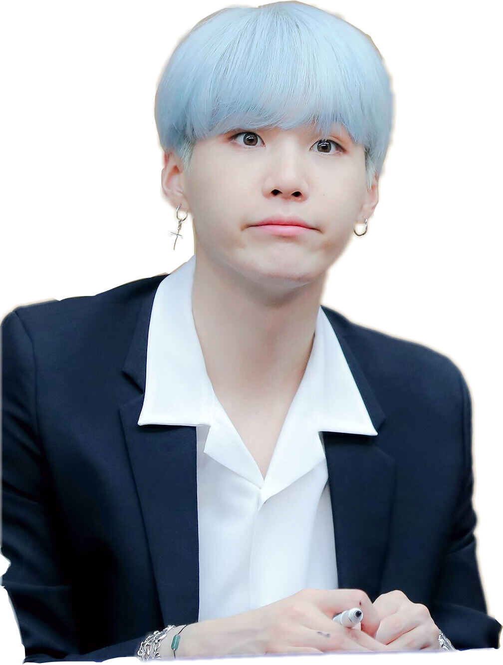 Clip Art Library Bts Yoongi Minyoongi Shook Bluehair - Suga Dumb (1008x1332), Png Download