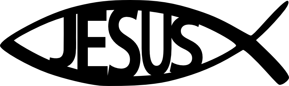 Silhouette Clip Art Jesus - Jesus Fish Clip Art (938x281), Png Download