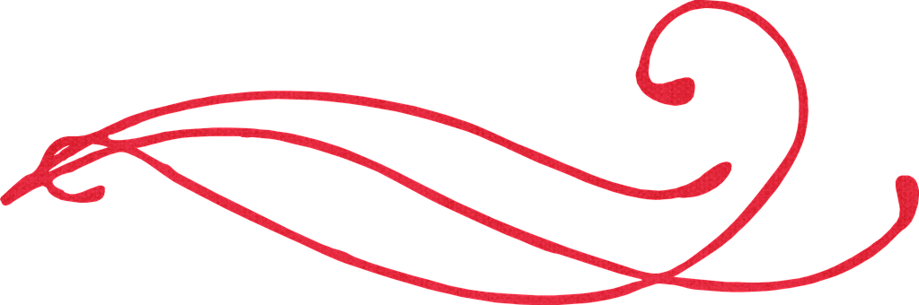 Fancy Red Line Png - Red Swirl No Background (1023x340), Png Download