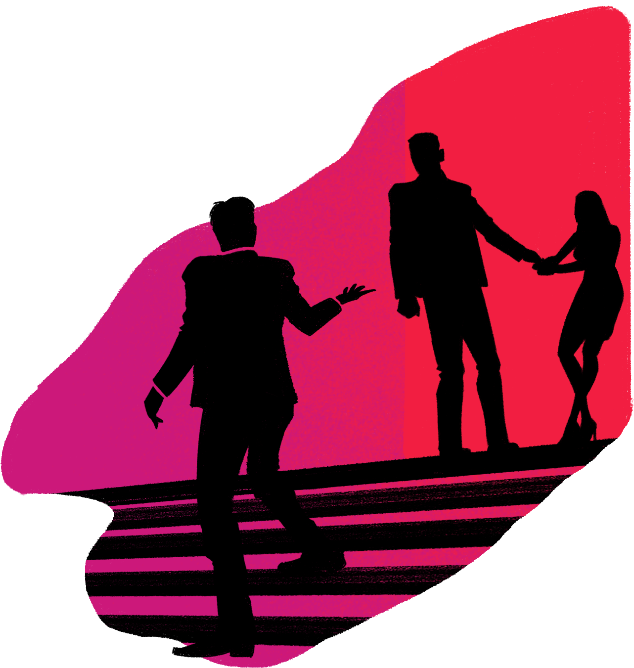 She Spots Carl, Who Has Now Spotted Her And Is Heading - Silhouette (1514x1422), Png Download