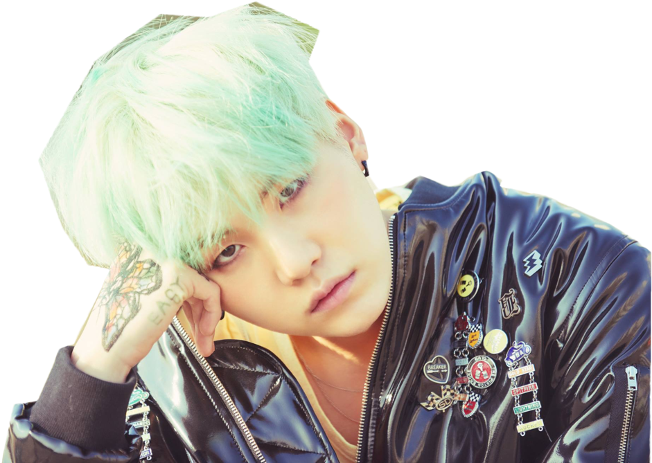 Suga Drawing Green Hair - Bts Skool Luv Affair, Special Addition [cd] (1024x684), Png Download
