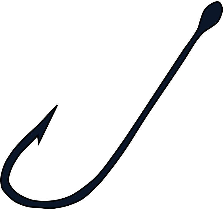 Fish Hook Png Images Free Download Vector Black And - Fishing Hook Clip Art (729x720), Png Download