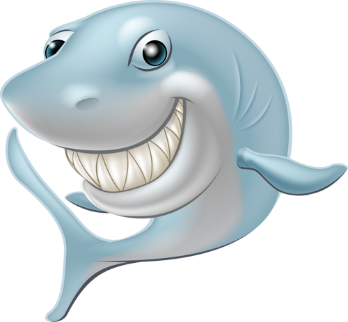 Download Cartoon Sea Animals, Cartoon Fish, Shark Party, - Great White  Shark Character PNG Image with No Background 
