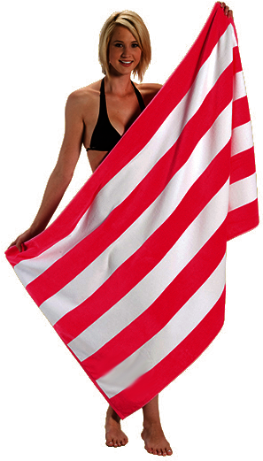 Cabana Stripe Beach Towel - Cabana Stripe Terry Velour Beach Towel (2 Towels, Black) (600x600), Png Download