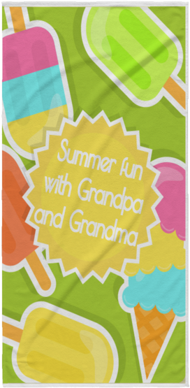 Summer Fun Beach Towels For Grandparents And Grandkids - Beach (600x600), Png Download