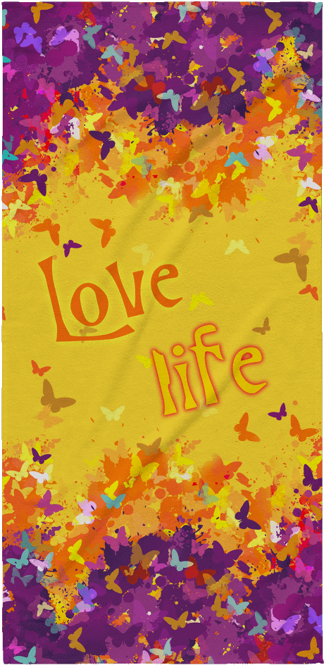 Love Life Butterfly Beach Towel - New Butterflies Velour Beach Towel (1024x1024), Png Download