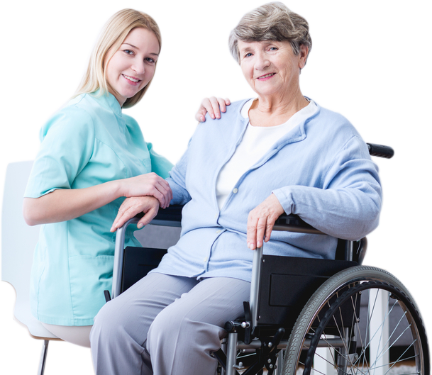 Care Of Older People - Caregiver (609x529), Png Download