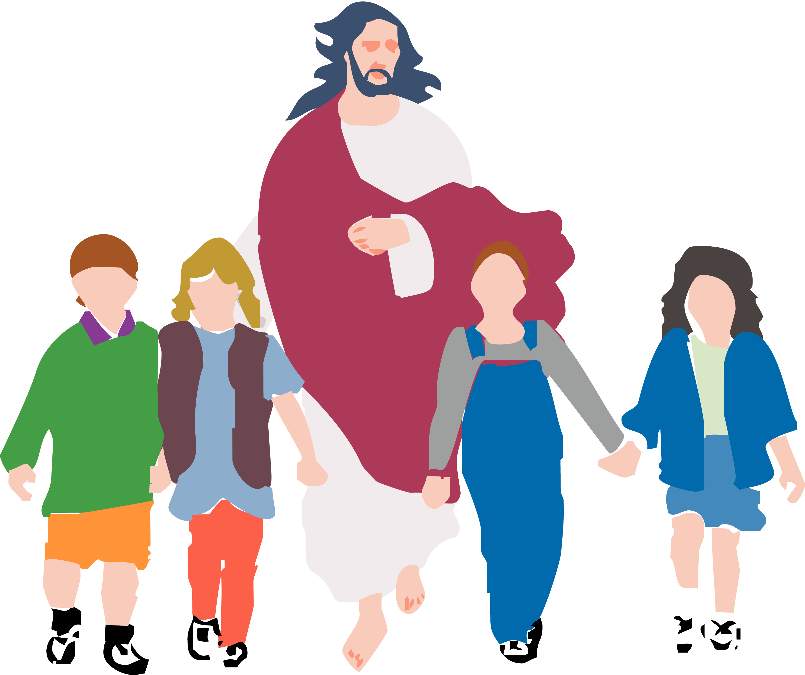 Walking With Jesus Clipart - Walk With Jesus Clipart (3300x2767), Png Download