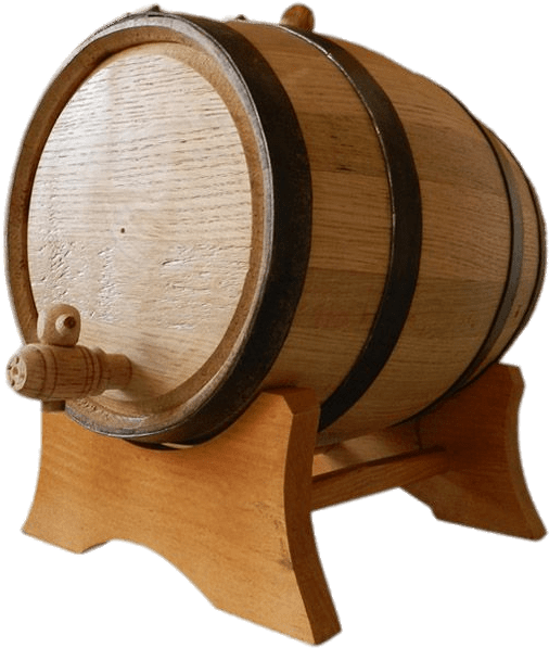 Barril Dispensador De Bebidas - Oak Beverage Dispensing Barrel With Black Steel Bands (600x600), Png Download