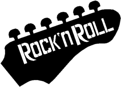 Hipster Transparent Rock N Roll Png Transparent Library - Rock And Roll Black And White (535x408), Png Download