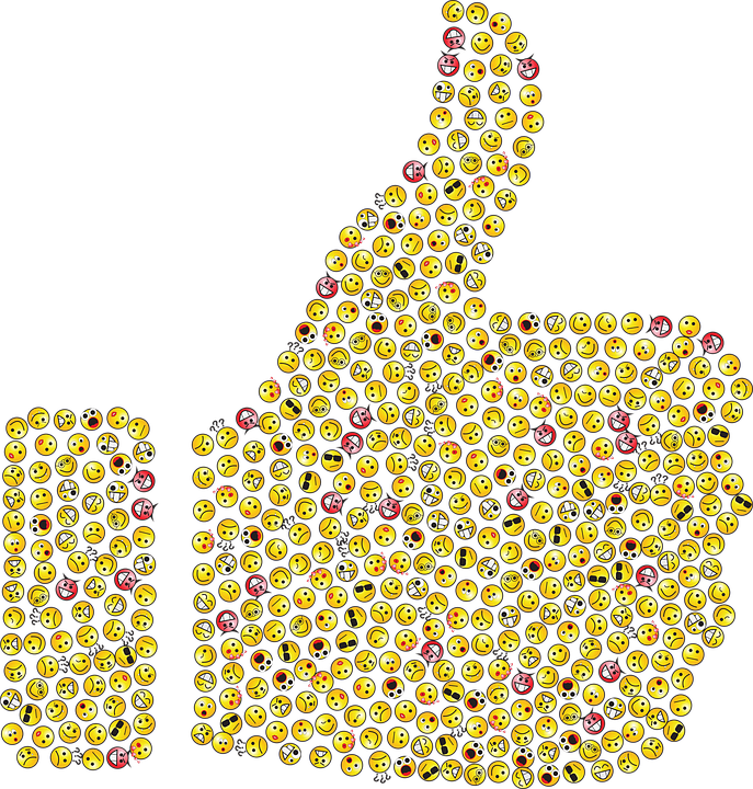 Thumbs Up, Emoticons, Emojis, Smileys, Icons, Yellow - Thumbs Up Emoji (687x720), Png Download