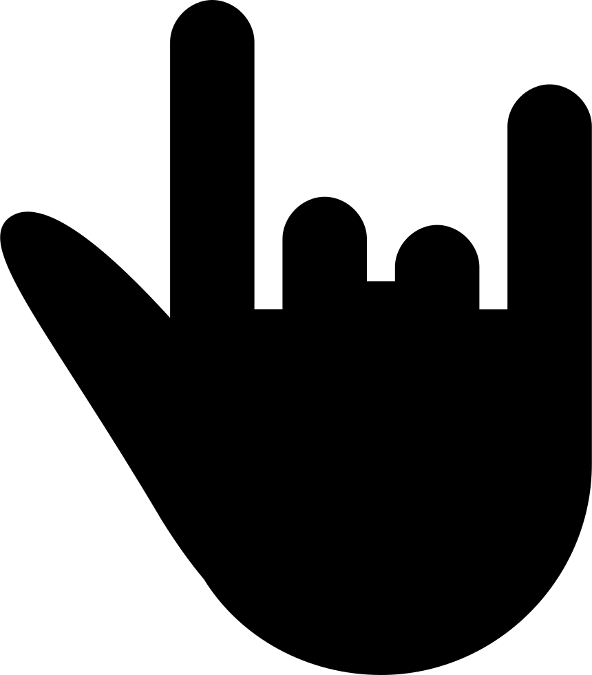 Rock N Roll Gesture Hand Silhouette Comments - Rock N Roll Hand Silhouette (860x980), Png Download