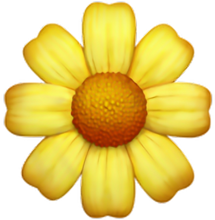 Flower Emoji Png - Yellow Flower Emoji Png (1024x1024), Png Download