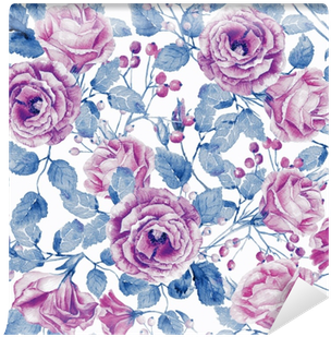 Can Be Used For Gift Wrapping Paper, The Background - Blue Rose Backgrounds Flat (400x400), Png Download