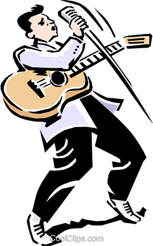 Rock N Roll Musician Singing Royalty Free Vector Clip - Rock N Roll Cliparts (298x480), Png Download